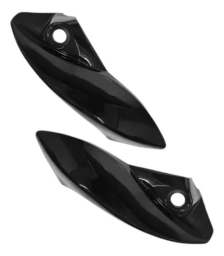 Par de Carenagens Laterais do Farol Paramotos Honda Cb 300r 2009 em diante Preto Brilhante