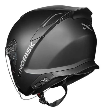 Capacete Aberto Norisk City Solid com Óculos Solar Interno Preto Fosco