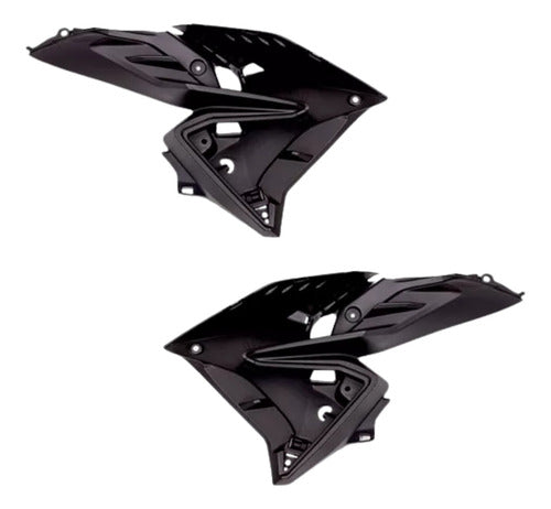 Par de Acabamentos Internos da Aba do Tanque Paramotos Honda Cg 160 Titan 2022 a 2024 Preto