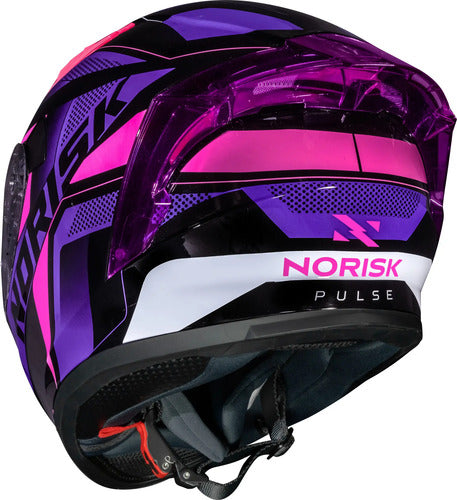 Capacete Norisk Flow Pulse com 2 Viseiras e Spoiler Roxo Rosa