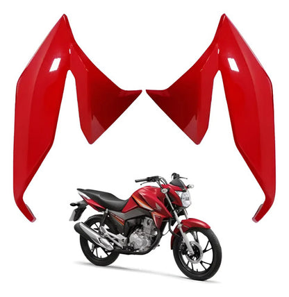 Par de Aletas Abas do Tanque Paramotos Honda Cg 160 Titan 2022 a 2024 Vermelho Maceió