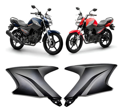 Par de Abas do Tanque Paramotos Yamaha Factor 125 150 Preto Fosco