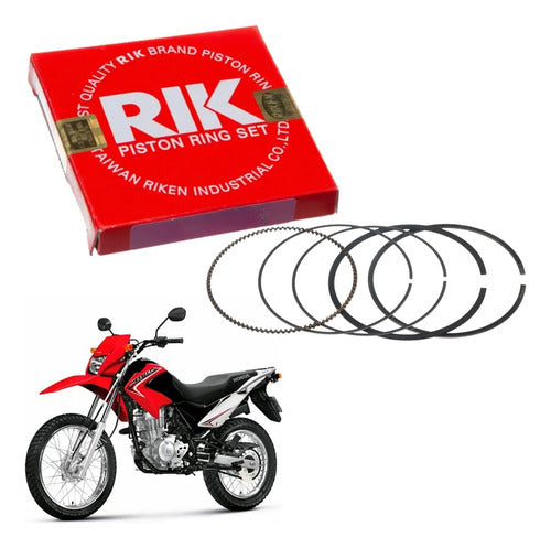 Jogo de Anéis do Pistão RIK Honda Cg 150 Titan Fan 2004 a 2015 Bros 150 2006 a 2015 0,25 mm