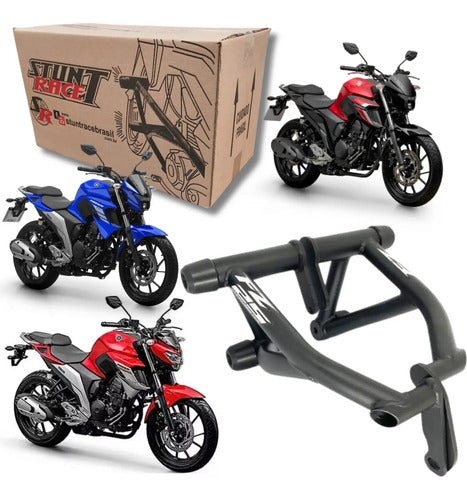 Protetor de Motor Stunt Race Cage Yamaha Fazer Fz25 250 2018 em diante Preto Fosco
