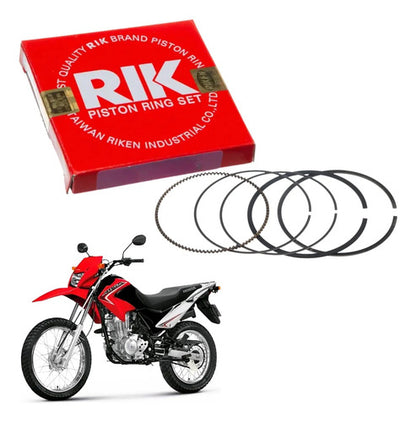 Jogo de Anéis do Pistão RIK Honda Cg 125 Titan Fan 2000 a 2008 Bros 125 2003 a 2005 0,75 mm