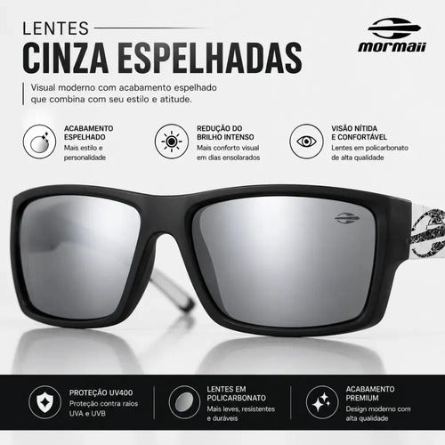 Óculos De Sol Mormaii Joaca 4 Preto Masculino M0112aat09 Cor Da Armação Preto Com Hastes Brancas