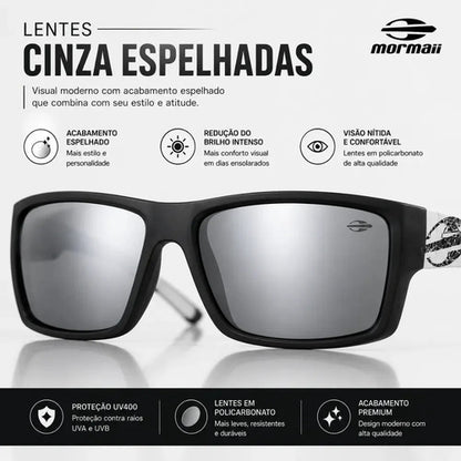 Óculos De Sol Mormaii Joaca 4 Preto Masculino M0112aat09 Cor Da Armação Preto Com Hastes Brancas