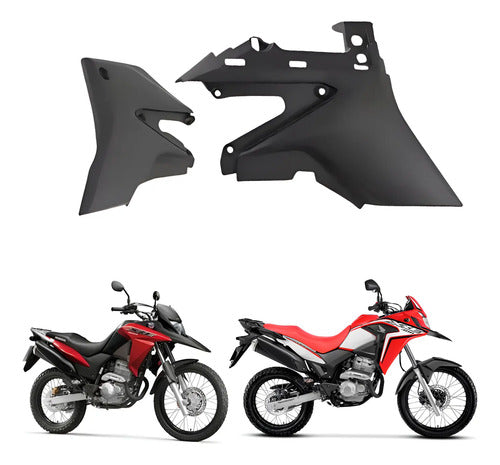 Par de Tampas Laterais Dianteiras Paramotos Honda Xre 300 2010 a 2018 Preto