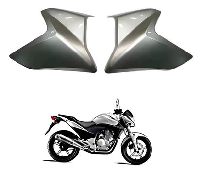 Par de Guias de Ar Abas do Tanque Paramotos Honda Cb 300r 2009 a 2010 Prata