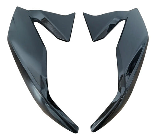 Par de Aletas Abas do Tanque Paramotos Honda Cg 160 Titan 2022 a 2024 Preto