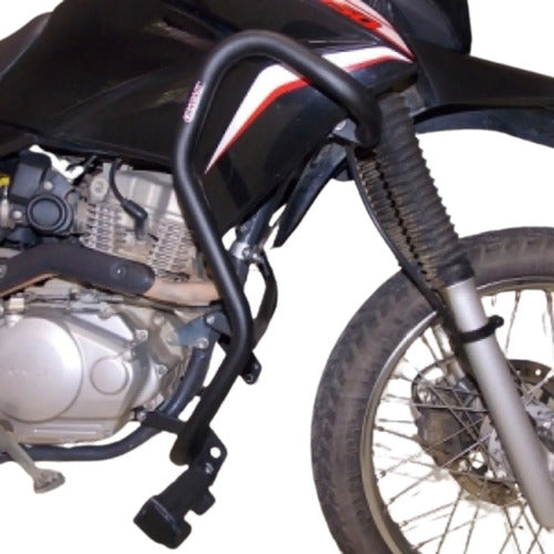 Protetor de Carenagem Protetor de Motor com Pedaleira Chapam Honda Bros 150 2009 a 2015 Preto Fosco