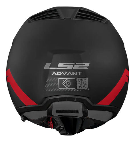 Capacete Escamoteável LS2 FF906 Advant Bend com Óculos Solar Preto Vermelho Fosco