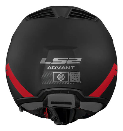 Capacete Escamoteável LS2 FF906 Advant Bend com Óculos Solar Preto Vermelho Fosco