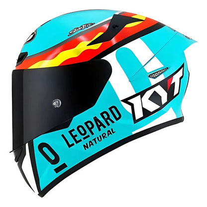 Capacete KYT TT-Course Jaume Masia Leopard Espanha Azul Brilhante