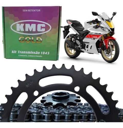 Kit Relação KMC Gold sem Retentor Yamaha Mt-03 Yzf-R3 2018 a 2025 520H 112L 43/14T