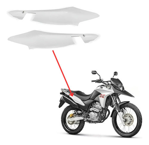 Par de Rabetas Laterais Paramotos Honda Xre 300 2013 a 2015 Branco