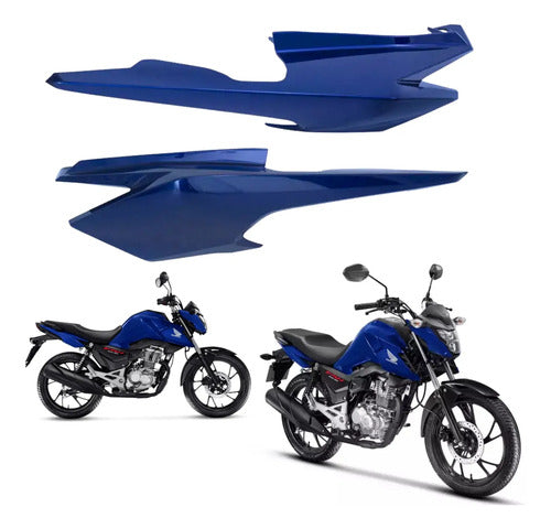 Par de Rabetas Laterais Paramotos Honda Cg 160 Fan 2025 em diante Azul