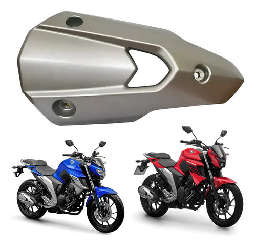 Protetor do Escapamento Paramotos Yamaha Fazer Fz25 250 2018 a 2024 Prata