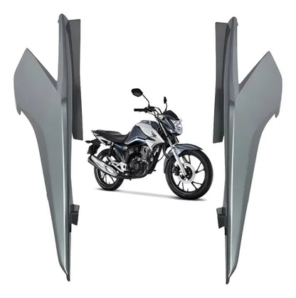 Par de Rabetas Laterais Paramotos Honda Cg 160 Titan 2016 a 2024 Prata Ibiúna