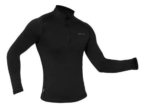 Blusa Térmica Segunda Pele Curtlo Thermoplus com Zíper Masculina Preto