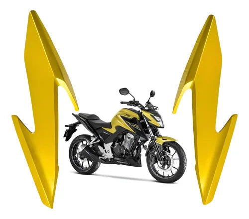 Par de Bananinhas Carenagens Laterais do Farol Paramotos Honda Cb 300f Twister 2023 a 2025 Dourado