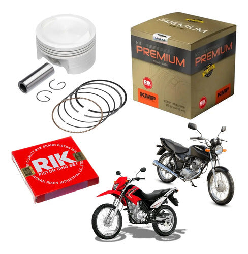 Kit Pistão com Anéis KMP Honda Cg 125 Titan Fan 2002 a 2008 Bros 125 2003 a 2005 1,00 mm