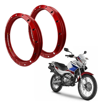 Par de Aros de Roda GS Monaco Honda Nx 400 Falcon 1.85x21 e 2.15x17 Vermelho