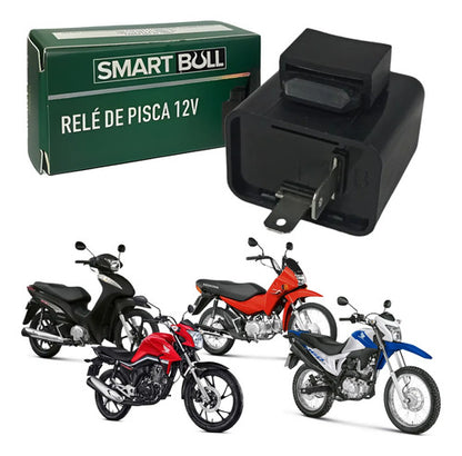 Relé de Pisca Smartfox Honda Pop 100 Biz 125 Cg Bros 160 Titan Pop 110i 12V 2 Pinos