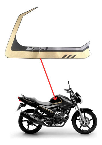 Adesivo do Tanque Esquerdo Yamaha Factor 150 2024 Preto