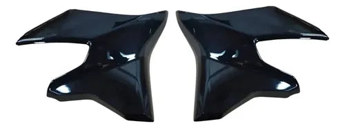 Par de Abas do Tanque Inferiores Paramotos Yamaha Fazer Fz25 250 2018 a 2025 Preto Brilhante