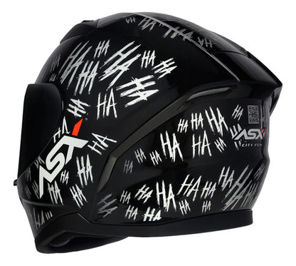 Capacete ASX City Fun Preto Branco Brilhante