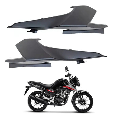 Par de Rabetas Laterais Paramotos Honda Cg 160 Titan 2022 a 2024 Cinza Tornado