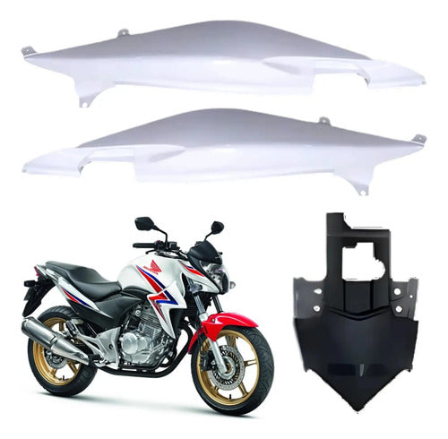Kit Rabeta Lateral Completa Paramotos Honda Cb 300r 2015 Branco