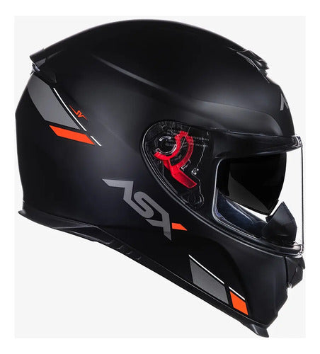 Capacete ASX Eagle SV Solid com Óculos Solar Interno Preto Grafite Vermelho Fosco