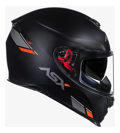 Capacete ASX Eagle SV Solid com Óculos Solar Interno Preto Grafite Vermelho Fosco