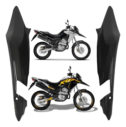 Par de Rabetas Laterais Paramotos Honda Xre 300 2010 a 2018 Preto Brilhante