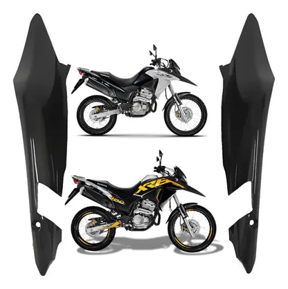 Par de Rabetas Laterais Paramotos Honda Xre 300 2010 a 2018 Preto Brilhante