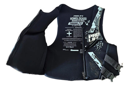 Colete Salva Vidas Flutuante Jet Ski Neoprene Homologado Preto
