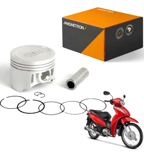 Kit Pistão com Anéis Magnetron Honda Biz 110i Pop 110i 2016 a 2023 0,25 mm