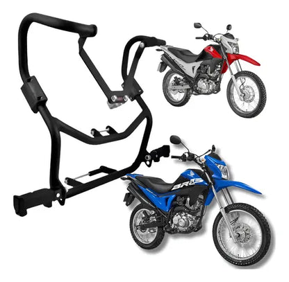 Protetor de Motor com Pedaleira Chapam Honda Bros 160 2016 a 2024 Preto Fosco