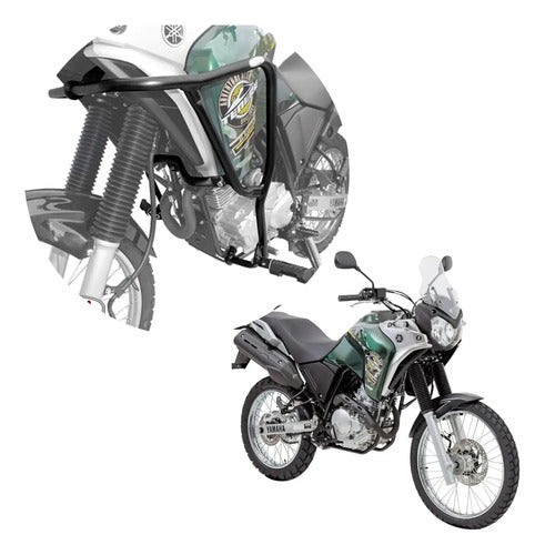 Protetor de Motor com Pedaleira Scam Yamaha Ténéré 250 2011 a 2018 Preto Fosco