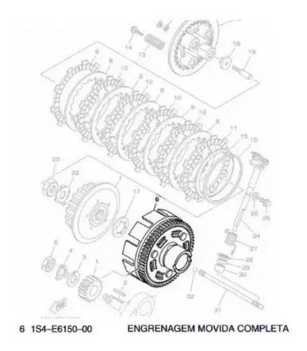 Campana da Embreagem Yamaha Fazer 250 2006 a 2022 Lander 250 2007 a 2024 Ténéré 250 2011 em diante