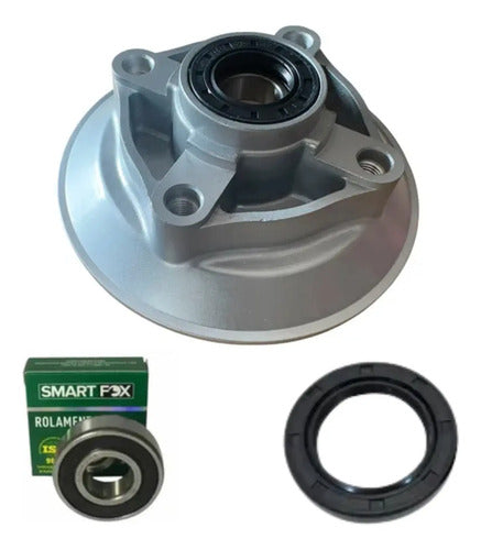 Flange da Coroa com Retentor e Rolamento Smartfox Honda Cg 150 160 Titan Fan Start Cargo