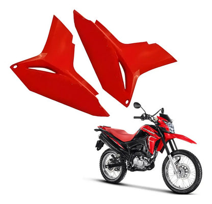 Par de Aletas Abas do Tanque Paramotos Honda Bros 160 2022 a 2024 Vermelho