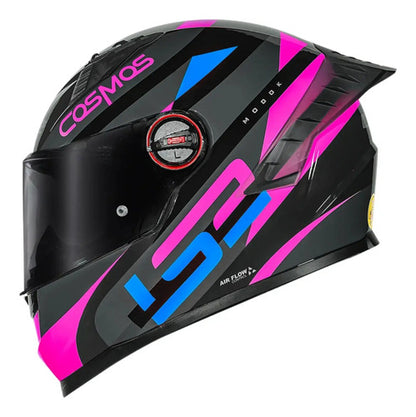 Capacete LS2 FF358 Pro Modok com Spoiler Preto Rosa Brilhante