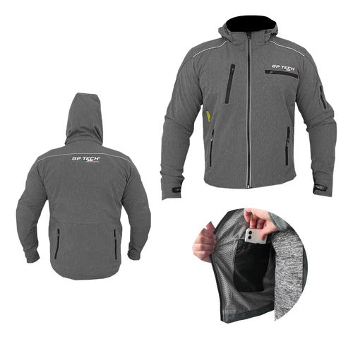 Jaqueta GP Tech Tour Casual Resistente à Água Feminina Cinza
