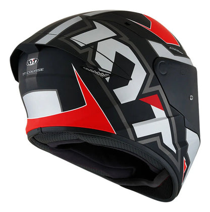 Capacete KYT TT-Course Electron Cinza Vermelho Brilhante