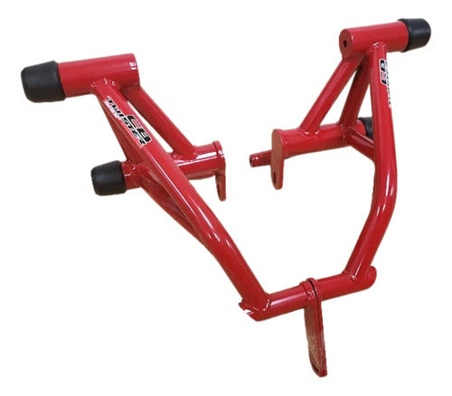 Protetor de Motor Stunt Race Street Cage Honda Cb 300f Twister 2023 a 2025 Vermelho