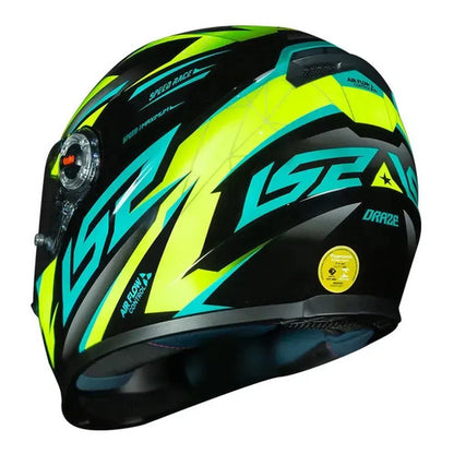 Capacete LS2 FF358 Draze Preto Amarelo Verde Brilhante Tamanho 60/L