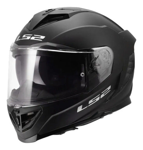 Capacete LS2 FF818 Storm III Solid com Óculos Solar Interno Preto Fosco
